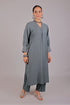 Veshbhoshaa Bluesaanchi Women'S Grey Kurti With Trouser Pajama Set